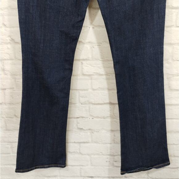L Levi's Women Demi Curve Dark Blue Wash Mid Rise Boot Bootcut Denim Jeans 16 33 - Picture 9 of 11
